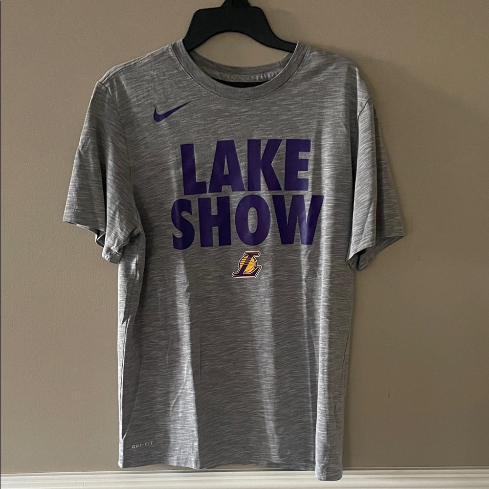 Nike Gray T-Shirt with Purple Lake Show Print